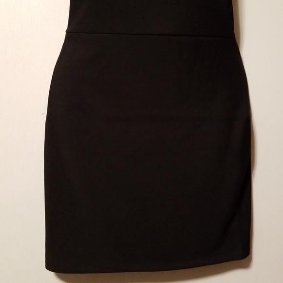 🍎 New LBD Dress Sheer Panels Open Back Bodycon Party Stretch Vacation - Picture 3 of 10